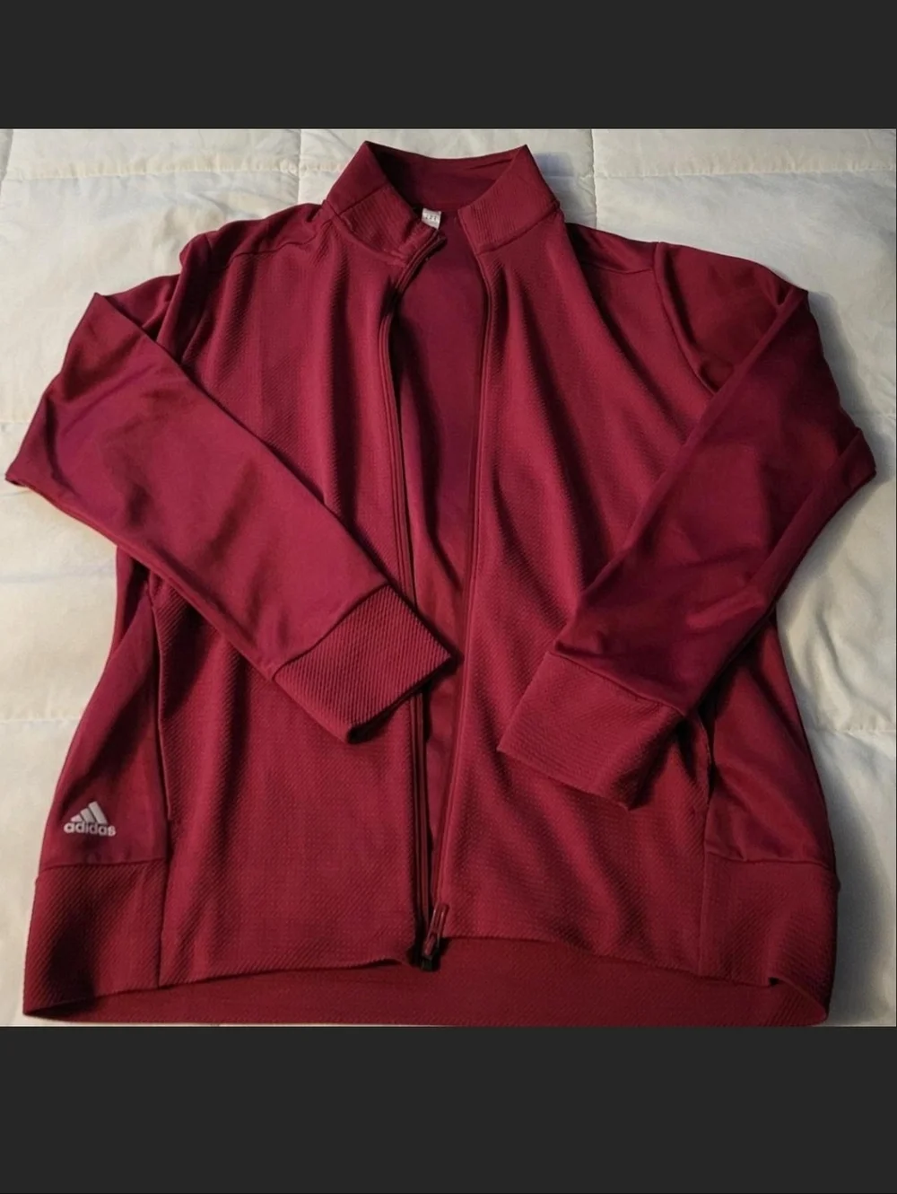 Adidas Burgundy Zip-Up Track Jacket
